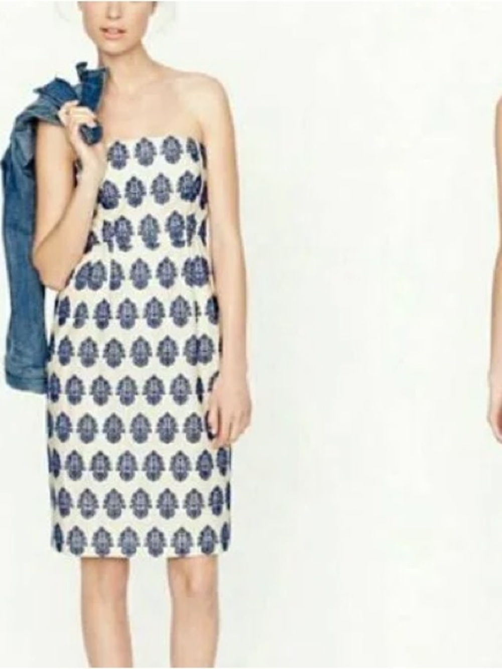 NWT - J. Crew Filigree Embroidered Strapless Shift Dress ($198 resale)